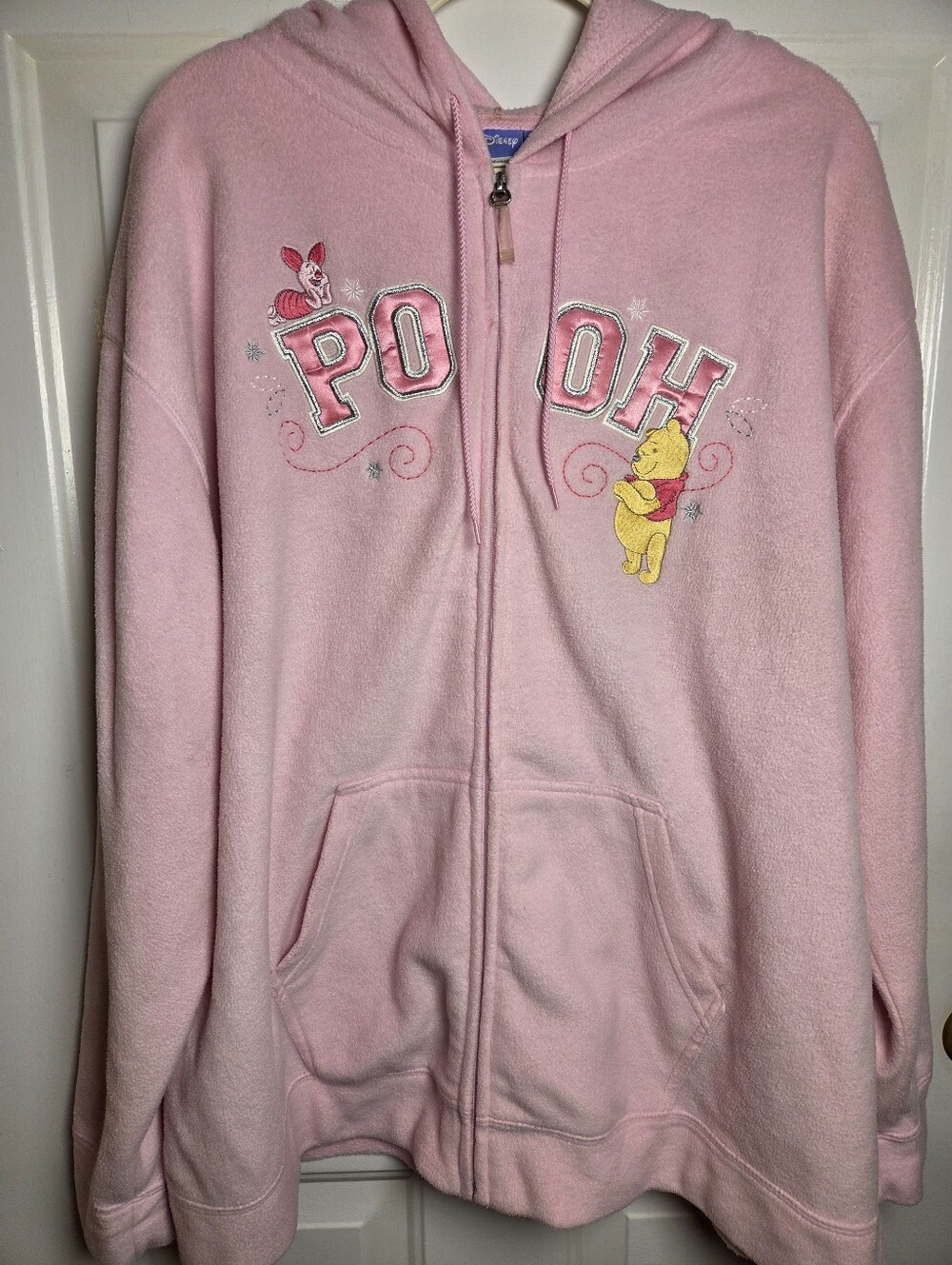 Disney Winnie the Pooh Full Zip Fleece Lt Pink Hoodie Sweatshirt Jacket Size 3X